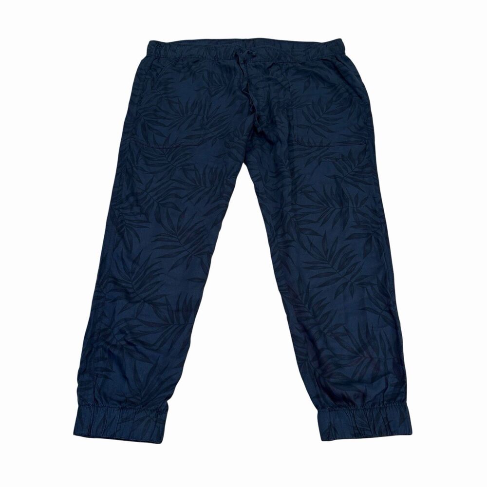 Orvis Joggers Sweatpants Classic Navy Tropical‎ Palm Drawstring XL Leisure NWOT